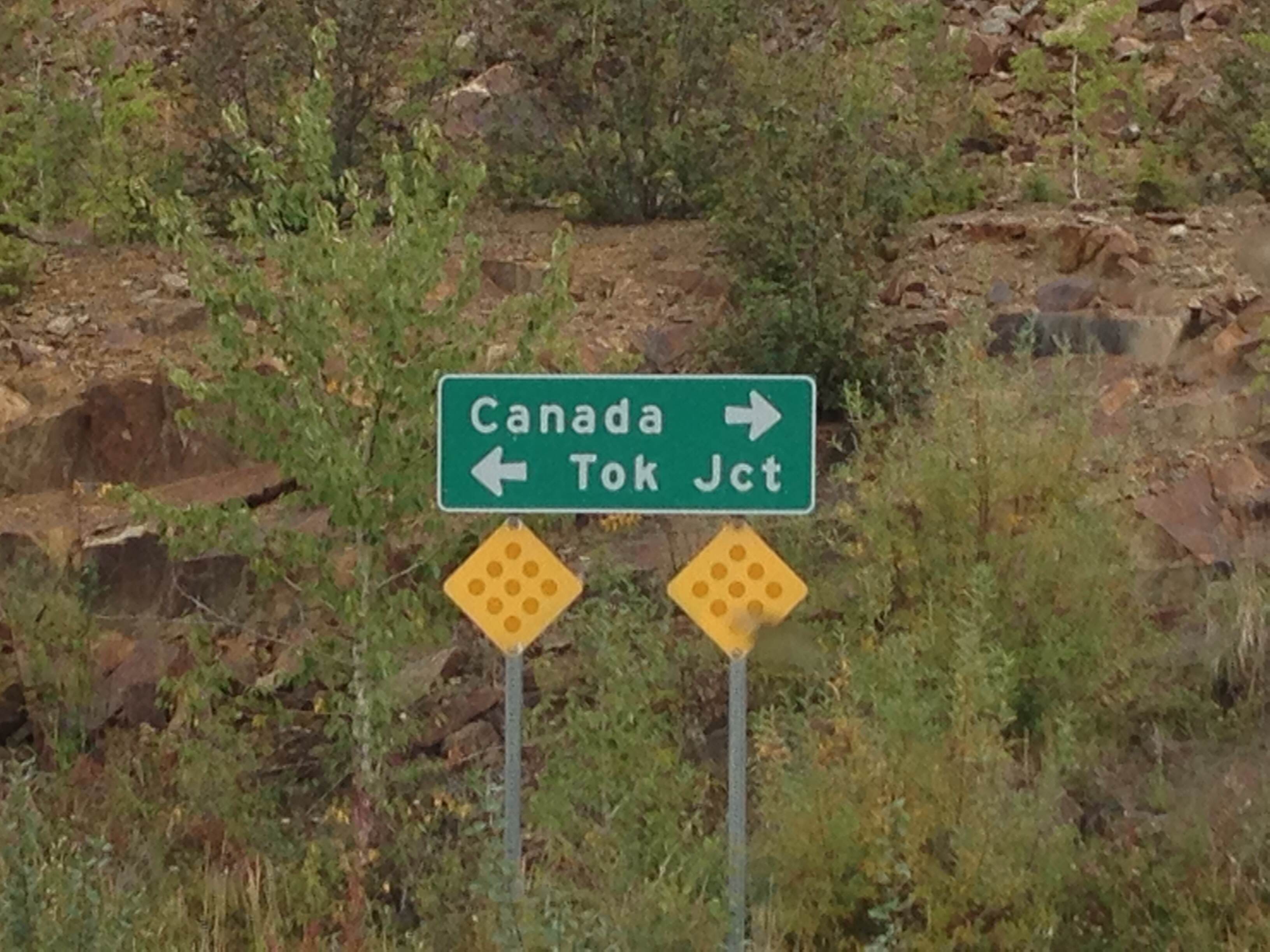 This made me laugh. "All of Canada - that way! Just Tok Junction - that way!"
